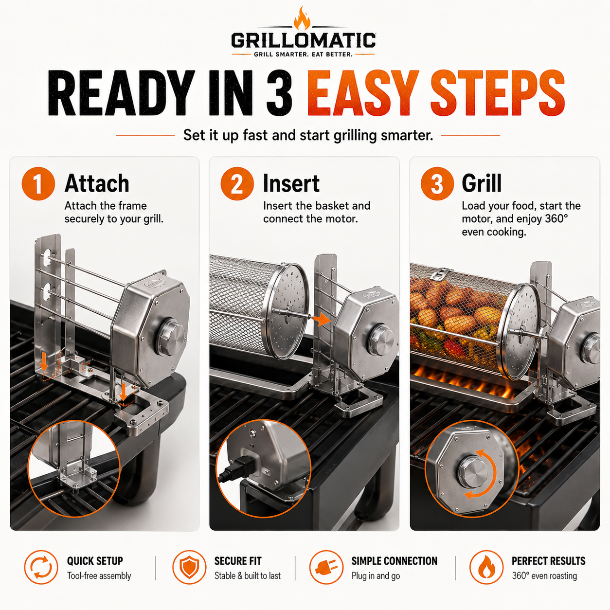 𝐎𝐟𝐟𝐢𝐜𝐢𝐚𝐥 𝐁𝐫𝐚𝐧𝐝 𝐒𝐭𝐨𝐫𝐞✨🔥 Automatic Rotating BBQ Grill Rack