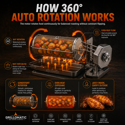 𝐎𝐟𝐟𝐢𝐜𝐢𝐚𝐥 𝐁𝐫𝐚𝐧𝐝 𝐒𝐭𝐨𝐫𝐞🔥3,155 sold in last 24 hours🔥 Automatic Rotating BBQ Grill Rack