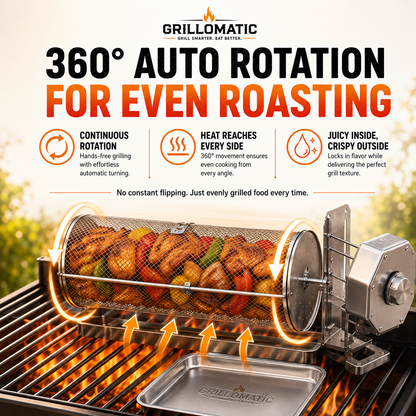 ✨𝐎𝐟𝐟𝐢𝐜𝐢𝐚𝐥 𝐁𝐫𝐚𝐧𝐝 𝐒𝐭𝐨𝐫𝐞🎁 Automatic Rotating BBQ Grill Rack