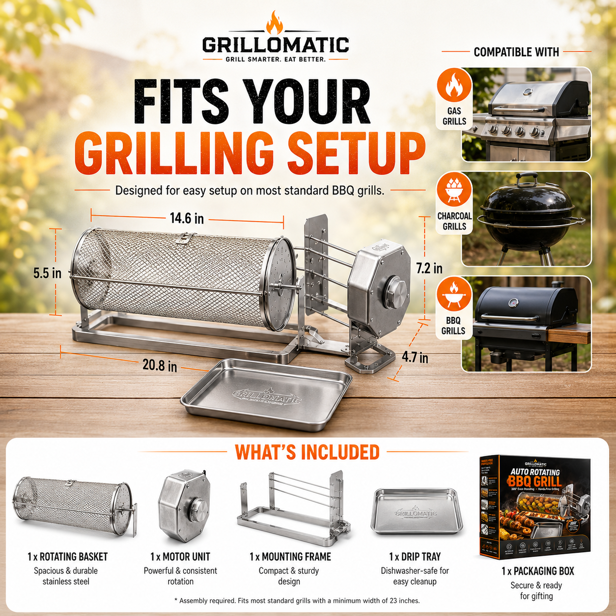 ✨𝐎𝐟𝐟𝐢𝐜𝐢𝐚𝐥 𝐁𝐫𝐚𝐧𝐝 𝐒𝐭𝐨𝐫𝐞🎁 Automatic Rotating BBQ Grill Rack