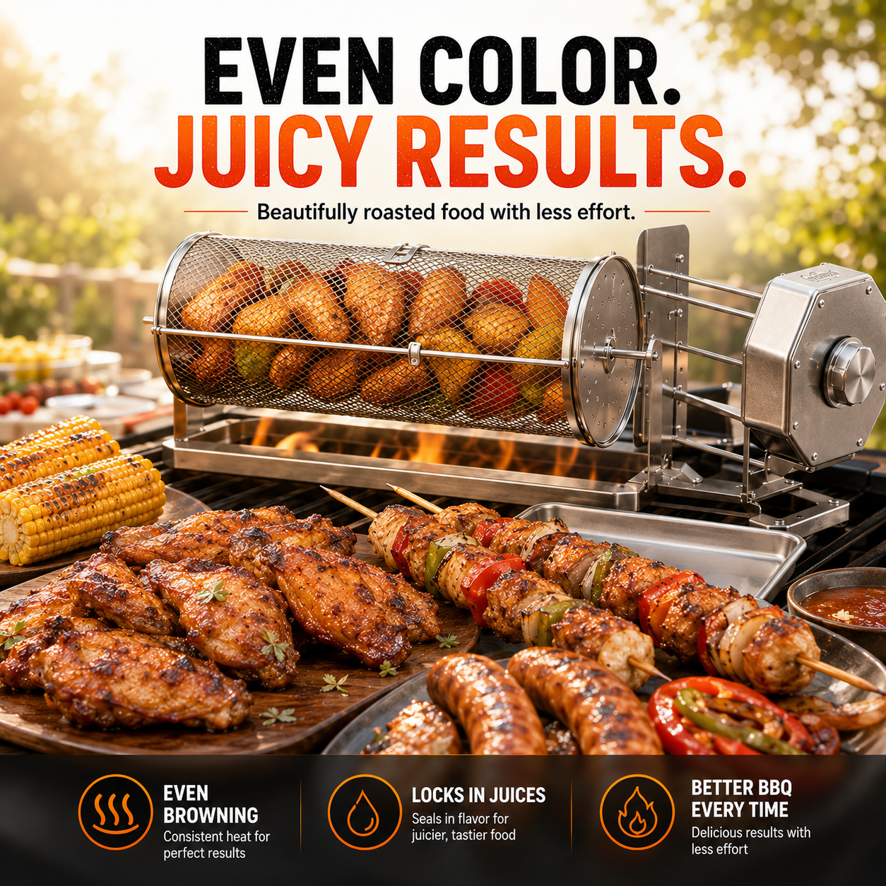 𝐎𝐟𝐟𝐢𝐜𝐢𝐚𝐥 𝐁𝐫𝐚𝐧𝐝 𝐒𝐭𝐨𝐫𝐞✨🔥 Automatic Rotating BBQ Grill Rack