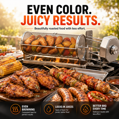 🏆𝐎𝐟𝐟𝐢𝐜𝐢𝐚𝐥 𝐁𝐫𝐚𝐧𝐝 𝐒𝐭𝐨𝐫𝐞🎁 Automatic Rotating BBQ Grill Rack
